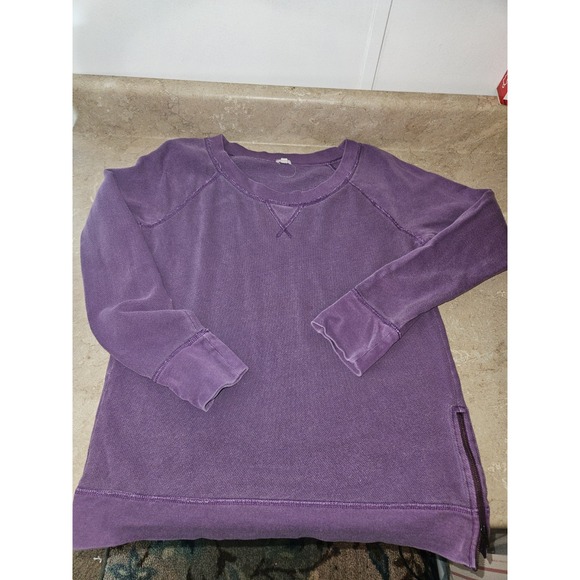 J. Crew Slub Sweatshirt Size Medium Vintage Wash‎ Side Zip MiNT Grunge Casual - Picture 5 of 7